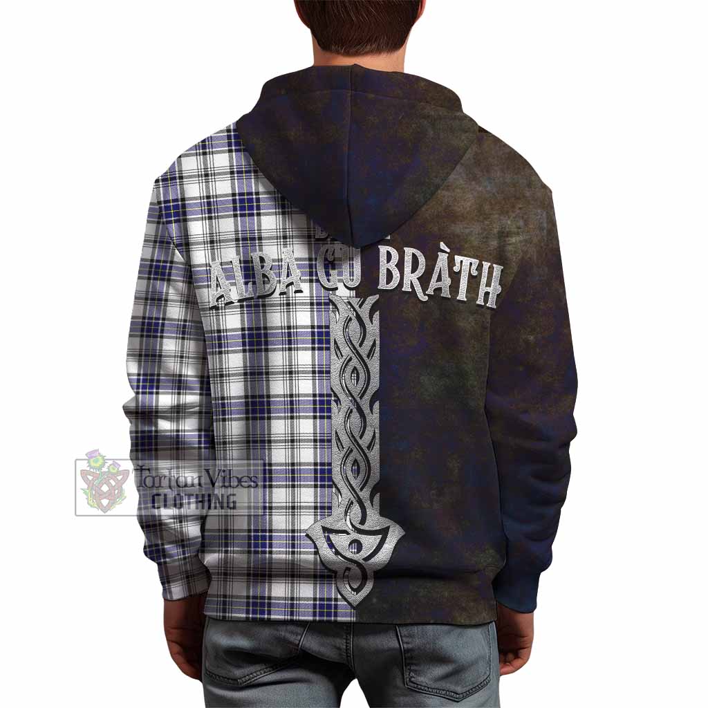 Tartan Vibes Clothing Hannay Tartan Family Crest Hoodie Alba Gu Brath Be Brave Lion Ancient Style