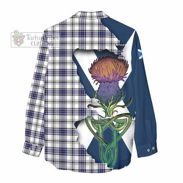Hannay Tartan Family Crest Women's Casual Shirt Scottish Thistle Celtic Inspired