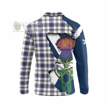 Tartan Vibes Clothing Hannay Tartan Family Crest Long Sleeve Polo Shirt Scottish Thistle Celtic Inspired