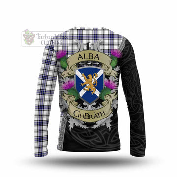 Tartan Vibes Clothing Hannay Tartan Family Crest Long Sleeve T-Shirt Lion Rampant Royal Thistle Shield Celtic Inspired