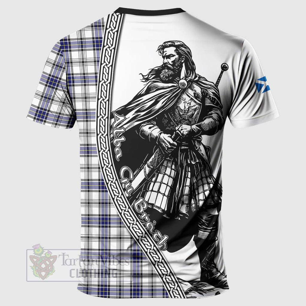 Tartan Vibes Clothing Hannay Tartan Clan Crest T-Shirt with Highlander Warrior Celtic Style