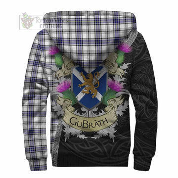 Hannay Tartan Family Crest Sherpa Hoodie Lion Rampant Royal Thistle Shield Celtic Inspired