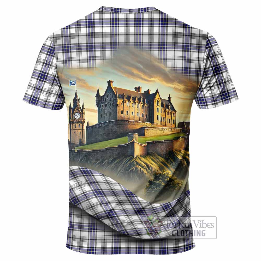 Tartan Vibes Clothing Hannay Tartan Family Crest T-Shirt with Scottish Ancient Castle Stype