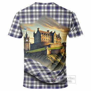 Tartan Vibes Clothing Hannay Tartan Family Crest T-Shirt with Scottish Ancient Castle Stype