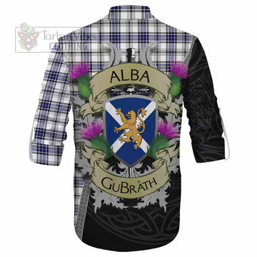 Hannay Tartan Family Crest Ghillie Kilt Shirt Lion Rampant Royal Thistle Shield Celtic Inspired