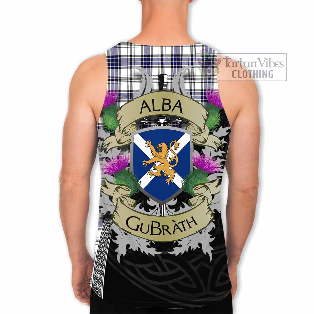 Tartan Vibes Clothing Hannay Tartan Family Crest Men's Tank Top Lion Rampant Royal Thistle Shield Celtic Inspired