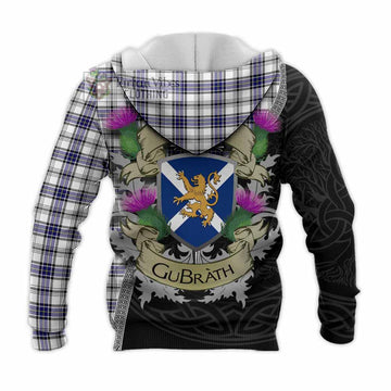 Hannay Tartan Family Crest Knitted Hoodie Lion Rampant Royal Thistle Shield Celtic Inspired