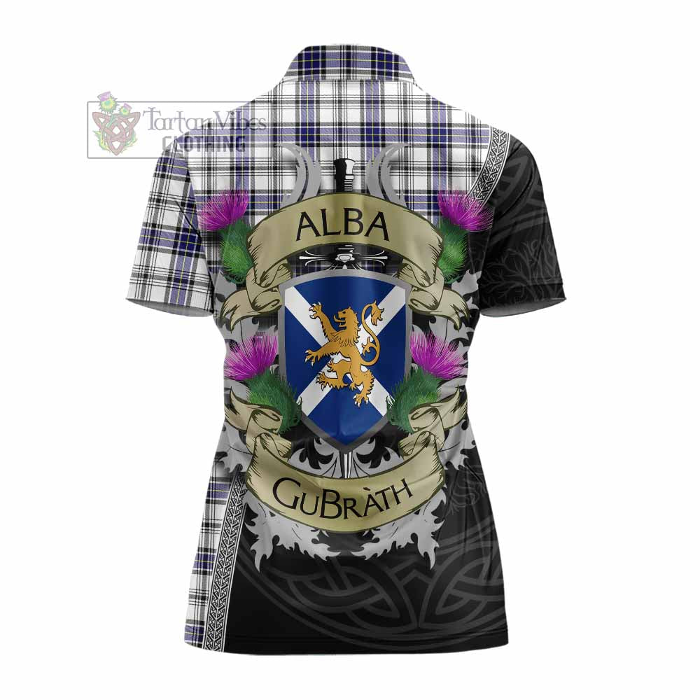 Tartan Vibes Clothing Hannay Tartan Family Crest Women's Polo Shirt Lion Rampant Royal Thistle Shield Celtic Inspired
