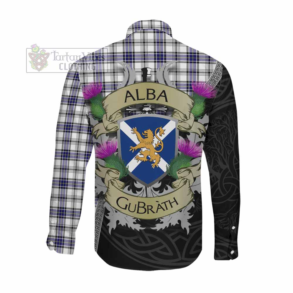 Tartan Vibes Clothing Hannay Tartan Family Crest Long Sleeve Button Shirt Lion Rampant Royal Thistle Shield Celtic Inspired