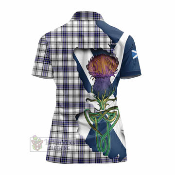 Tartan Vibes Clothing Hannay Tartan Family Crest Women's Polo Shirt Scottish Thistle Celtic Inspired