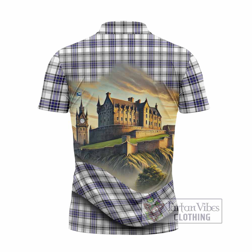 Tartan Vibes Clothing Hannay Tartan Family Crest Zipper Polo Shirt with Scottish Ancient Castle Stype
