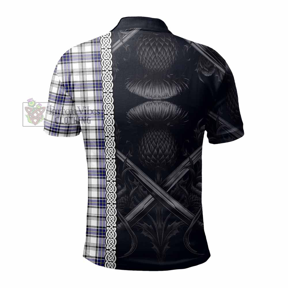 Tartan Vibes Clothing Hannay Tartan Polo Shirt with Family Crest Cross Sword Thistle Celtic Vibes