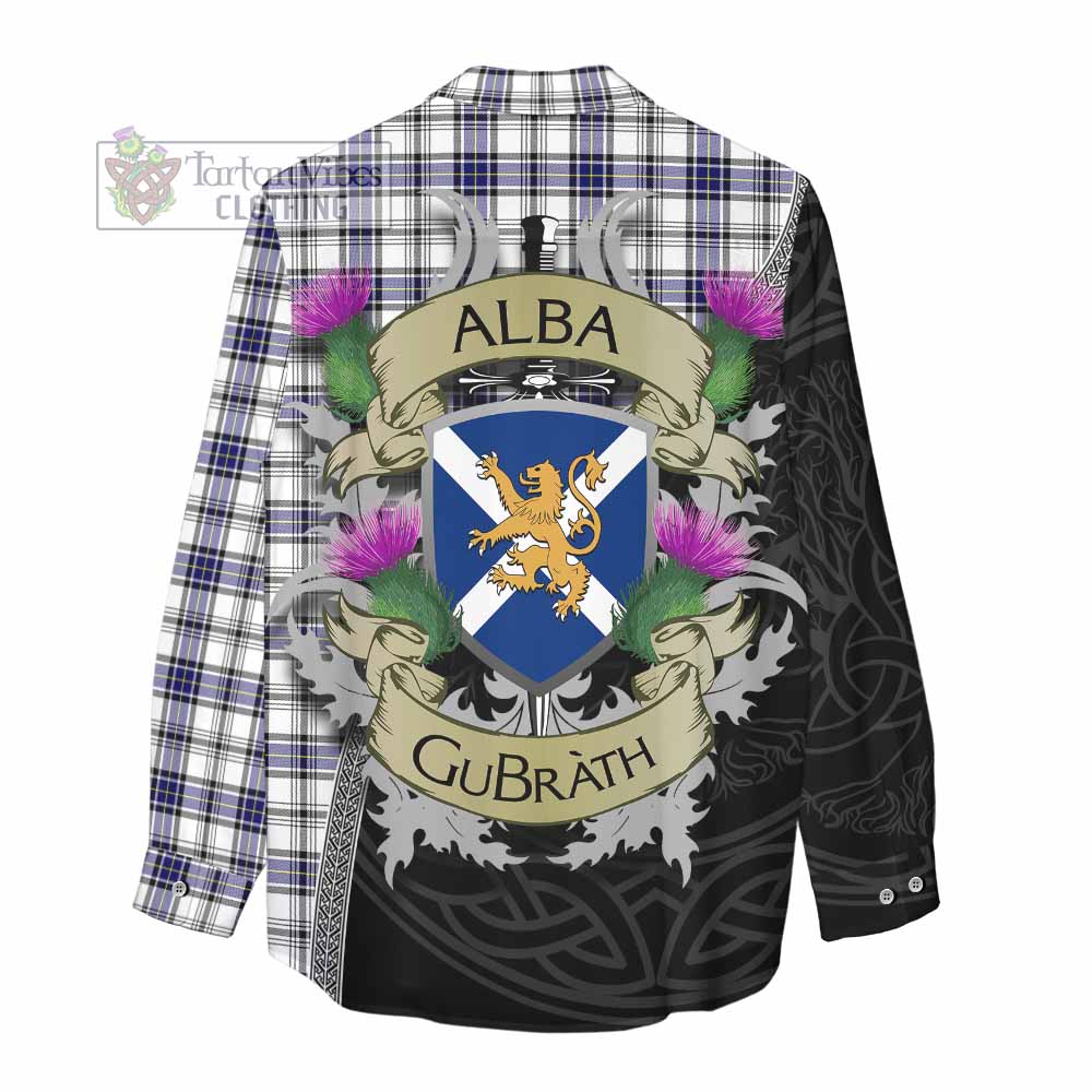 Tartan Vibes Clothing Hannay Tartan Family Crest Women's Casual Shirt Lion Rampant Royal Thistle Shield Celtic Inspired