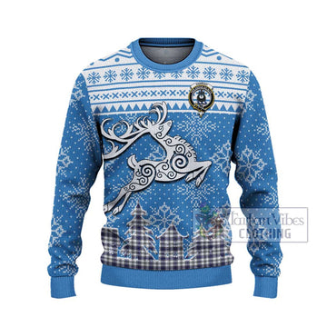 Hannay Clan Christmas Ugly Sweater Celtic Reindeer Style