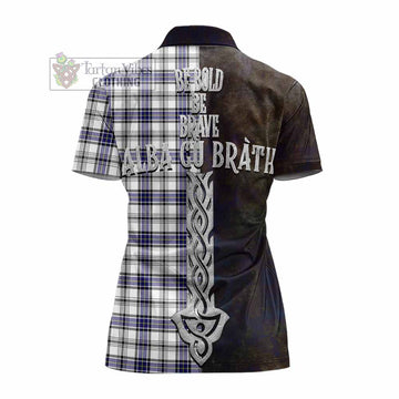 Hannay Tartan Family Crest Women's Polo Shirt Alba Gu Brath Be Brave Lion Ancient Style