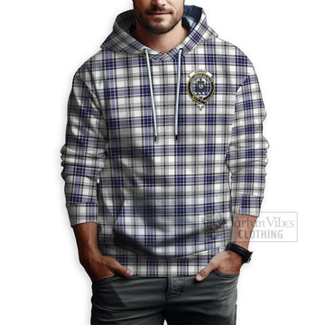 Hannay Tartan Hoodie with Family Crest Celtic Skull Style