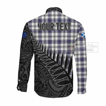 Hannay Crest Tartan Long Sleeve Button Shirt with New Zealand Silver Fern Half Style