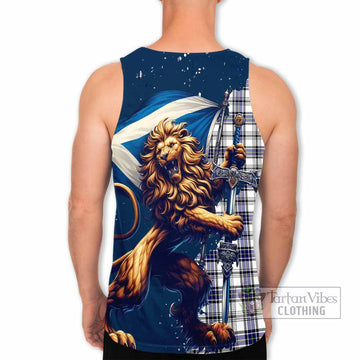 Tartan Vibes Clothing Hannay Tartan Family Crest Men's Tank Top with Scottish Majestic Lion