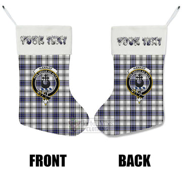 Hannay Tartan Family Crest Christmas Stocking with Personalized Text