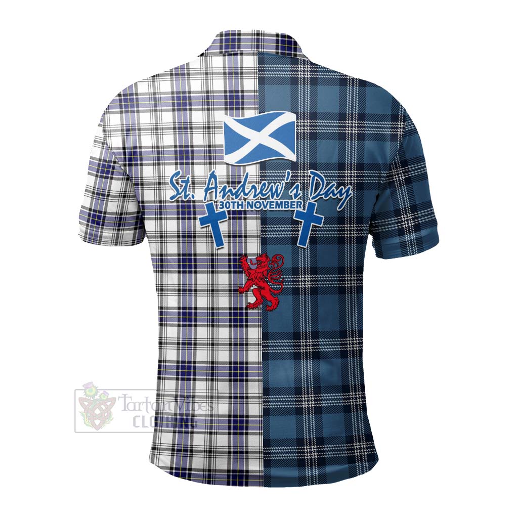 Tartan Vibes Clothing Hannay Tartan Polo Shirt Happy St. Andrew's Day Half Tartan Style