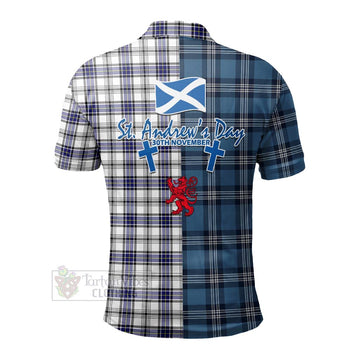 Tartan Vibes Clothing Hannay Tartan Polo Shirt Happy St. Andrew's Day Half Tartan Style