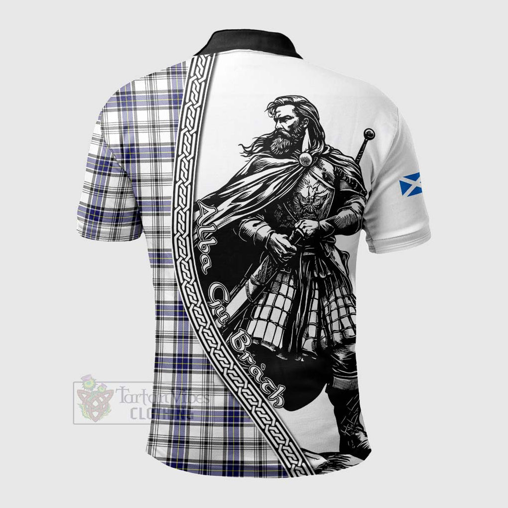 Tartan Vibes Clothing Hannay Tartan Clan Crest Polo Shirt with Highlander Warrior Celtic Style