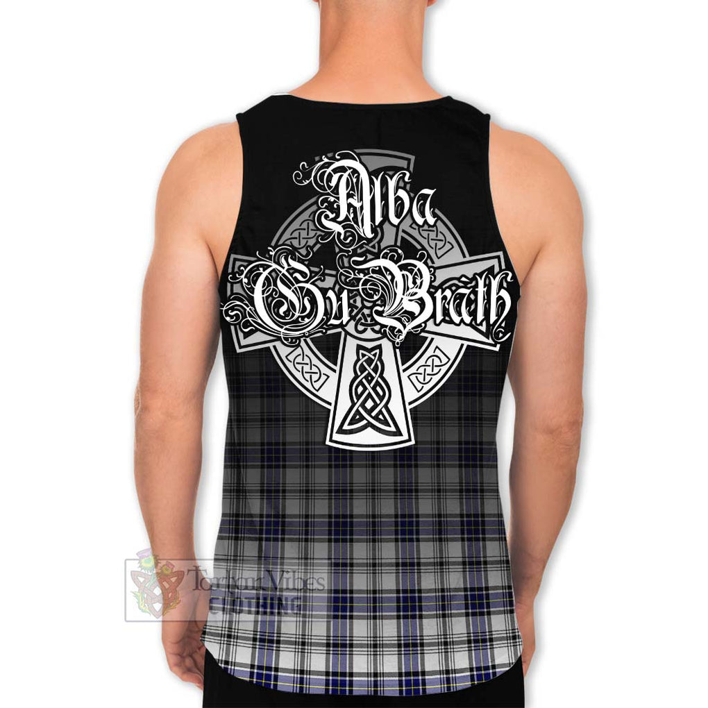 Tartan Vibes Clothing Hannay Tartan Men's Tank Top Featuring Alba Gu Brath Family Crest Celtic Inspired