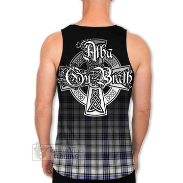 Tartan Vibes Clothing Hannay Tartan Men's Tank Top Featuring Alba Gu Brath Family Crest Celtic Inspired