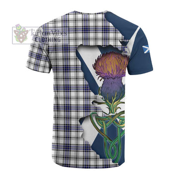 Tartan Vibes Clothing Hannay Tartan Family Crest Cotton T-shirt Scottish Thistle Celtic Inspired