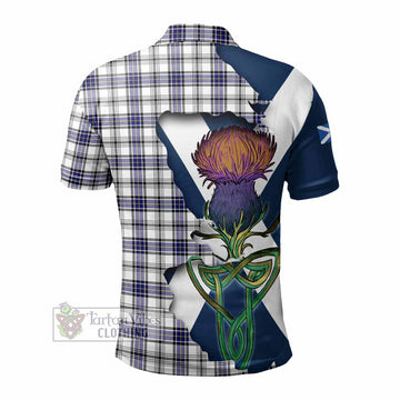 Hannay Tartan Family Crest Polo Shirt Scottish Thistle Celtic Inspired