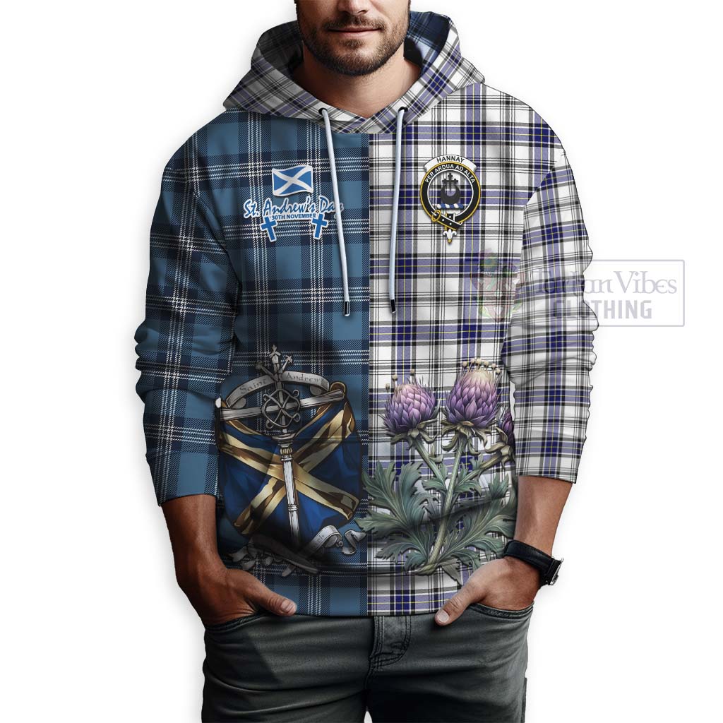 Tartan Vibes Clothing Hannay Tartan Hoodie Happy St. Andrew's Day Half Tartan Style