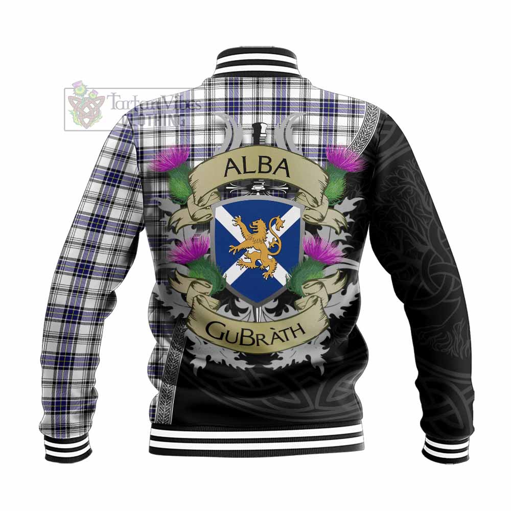 Tartan Vibes Clothing Hannay Tartan Family Crest Baseball Jacket Lion Rampant Royal Thistle Shield Celtic Inspired
