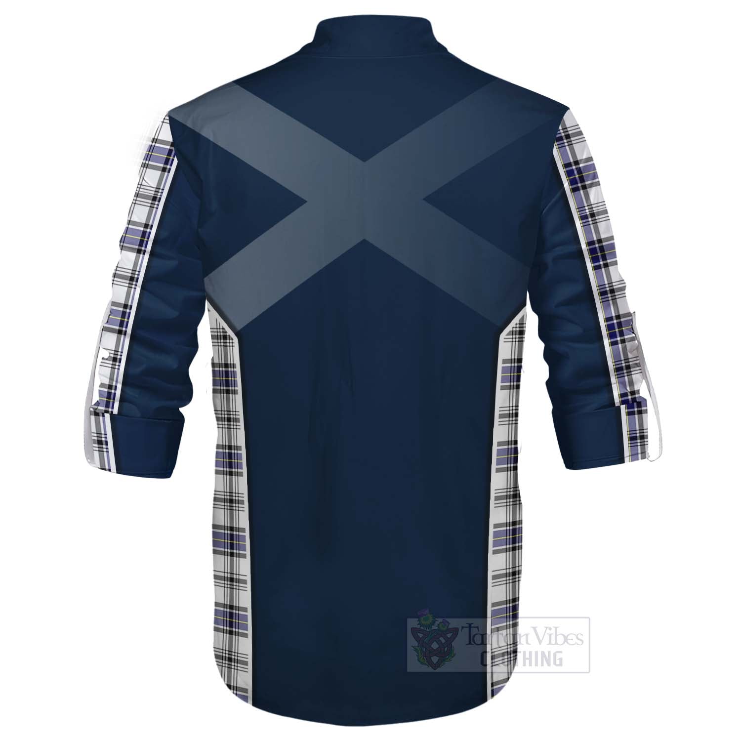 Tartan Vibes Clothing Hannay Tartan Ghillie Kilt Shirt with Family Crest and Scottish Thistle Vibes Sport Style