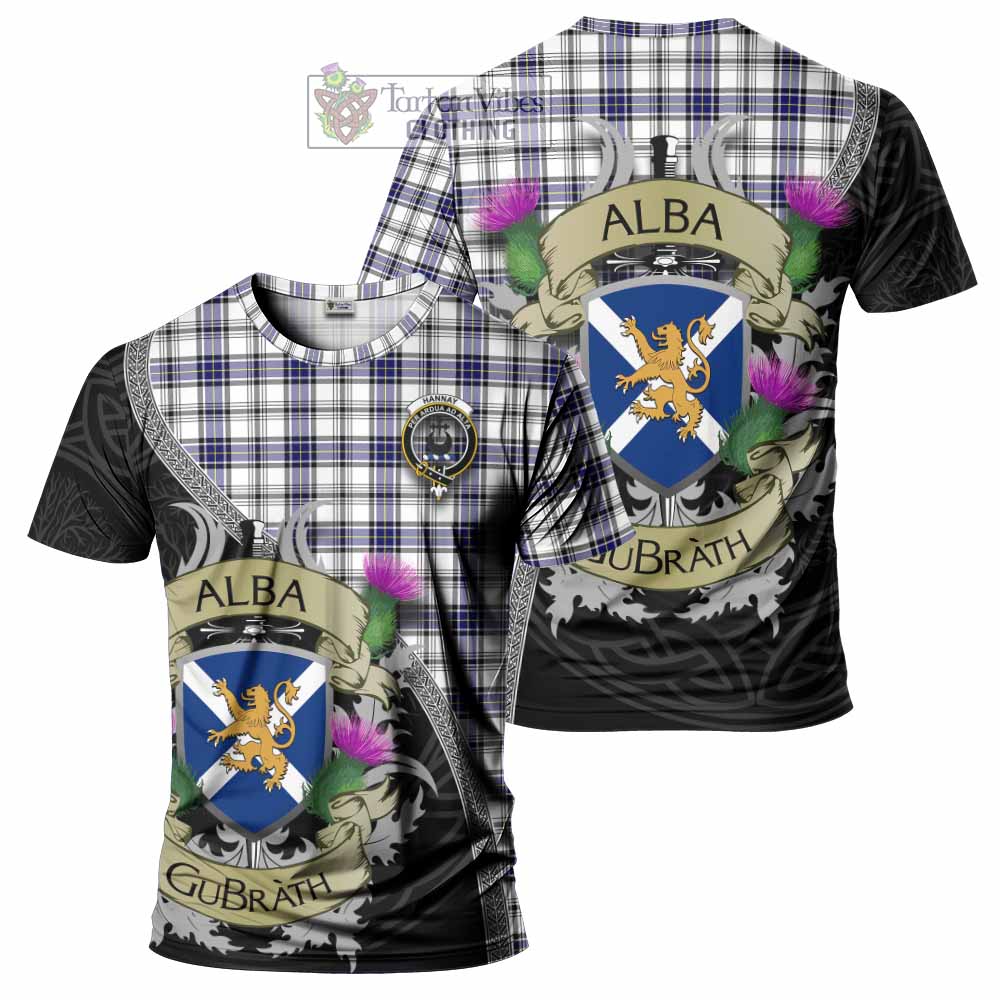 Tartan Vibes Clothing Hannay Tartan Family Crest T-Shirt Lion Rampant Royal Thistle Shield Celtic Inspired