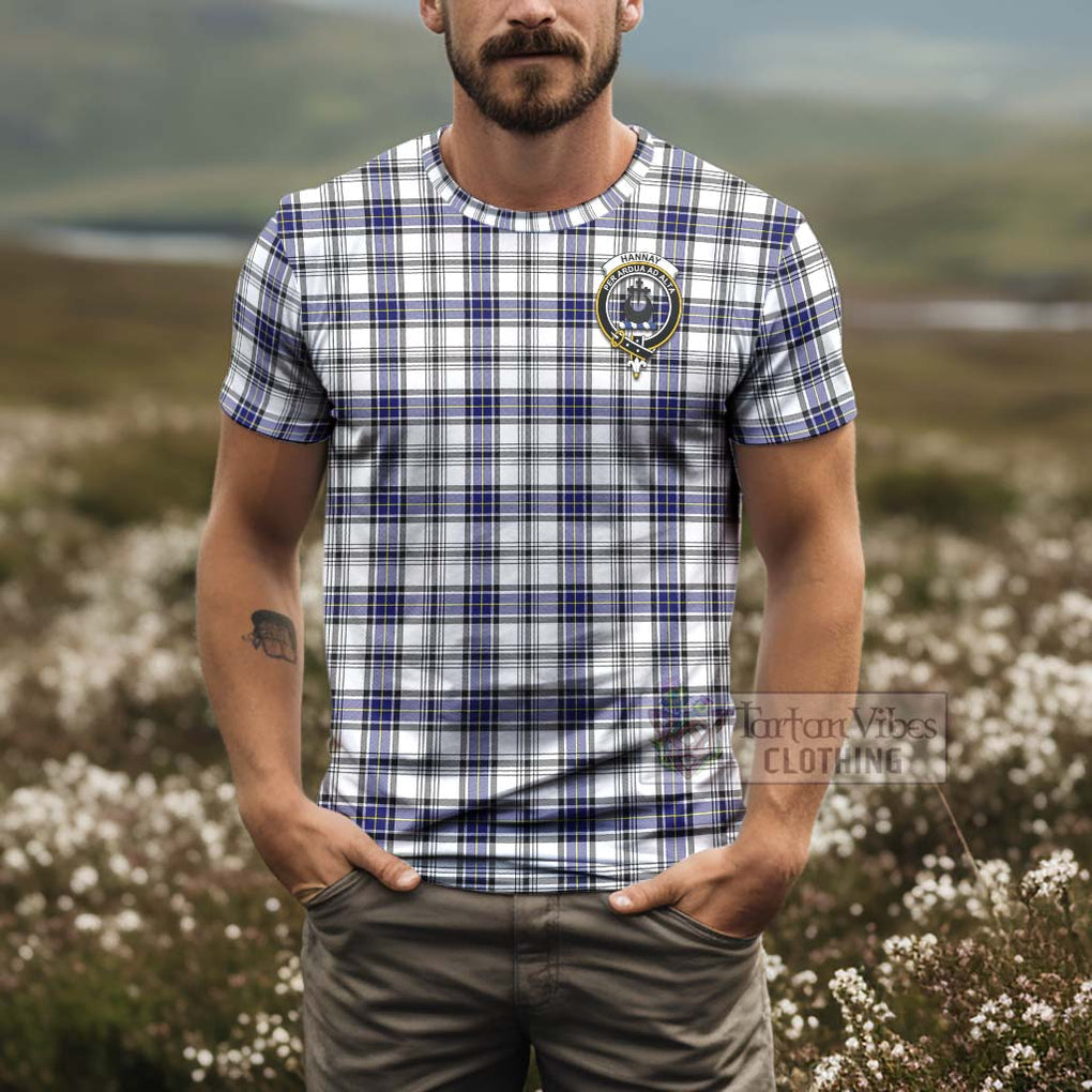 Tartan Vibes Clothing Hannay Tartan T-Shirt with Family Crest and Bearded Skull Holding Bottles of Whiskey