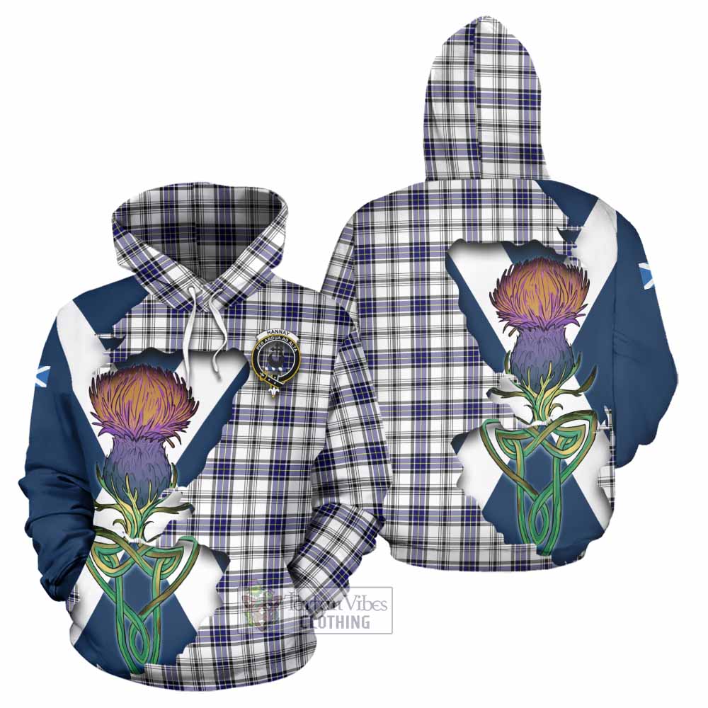 Tartan Vibes Clothing Hannay Tartan Family Crest Hoodie Scottish Thistle Celtic Inspired