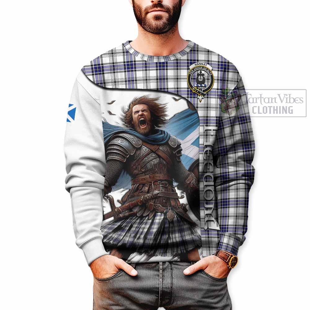Tartan Vibes Clothing Hannay Crest Tartan Sweatshirt Inspired by the Freedom of Scottish Warrior