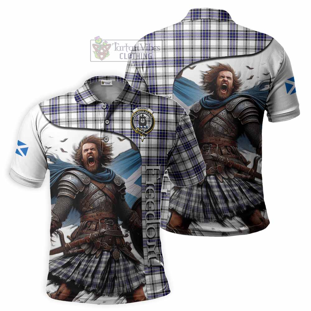 Tartan Vibes Clothing Hannay Crest Tartan Polo Shirt Inspired by the Freedom of Scottish Warrior