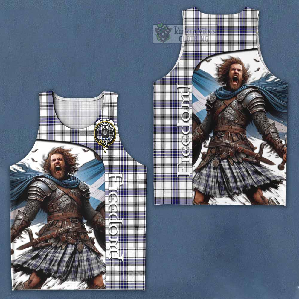 Tartan Vibes Clothing Hannay Crest Tartan Men's Tank Top Inspired by the Freedom of Scottish Warrior