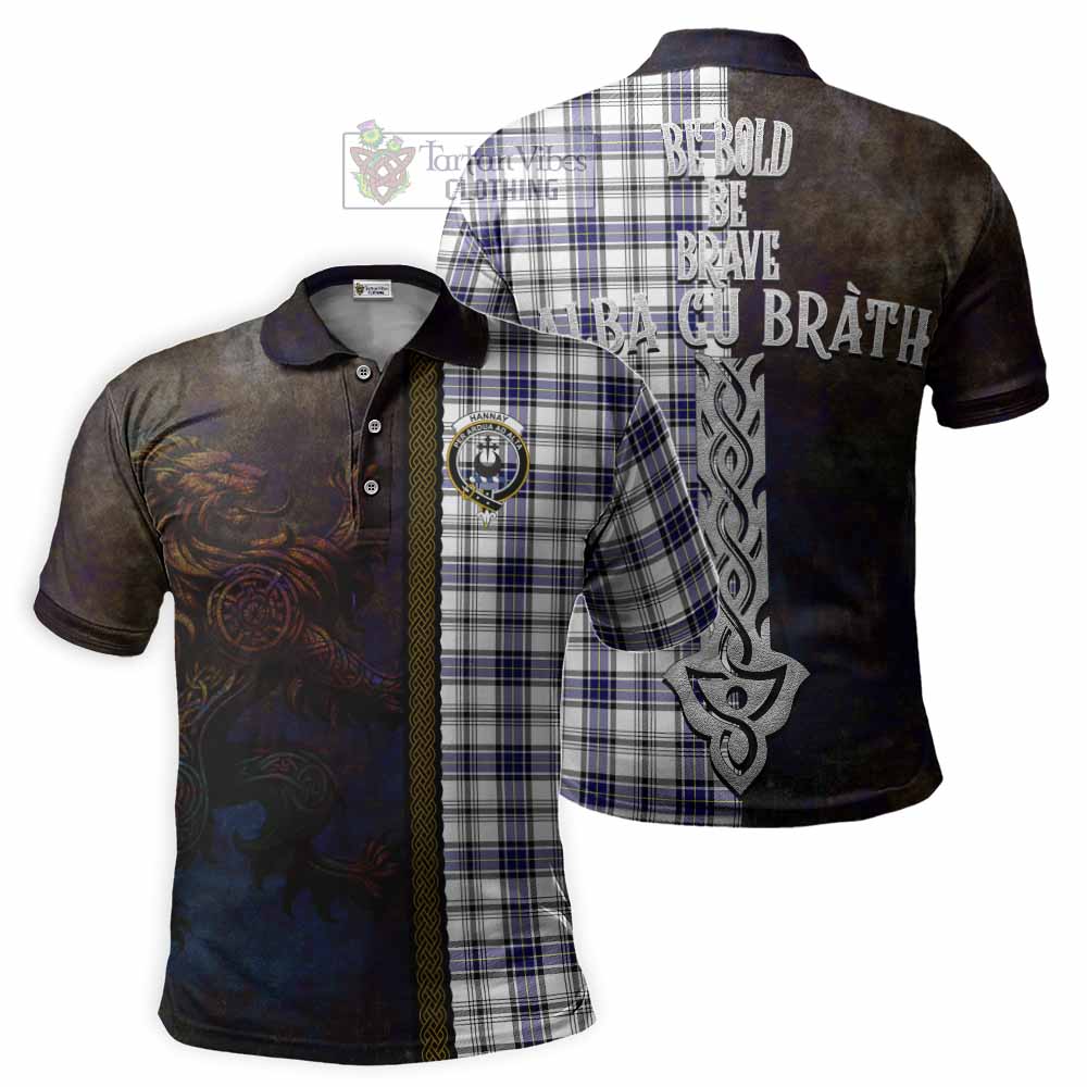 Tartan Vibes Clothing Hannay Tartan Family Crest Polo Shirt Alba Gu Brath Be Brave Lion Ancient Style