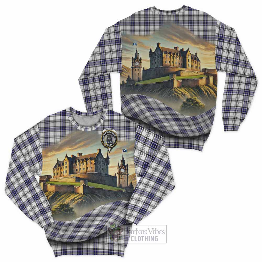 Tartan Vibes Clothing Hannay Tartan Family Crest Sweatshirt with Scottish Ancient Castle Style