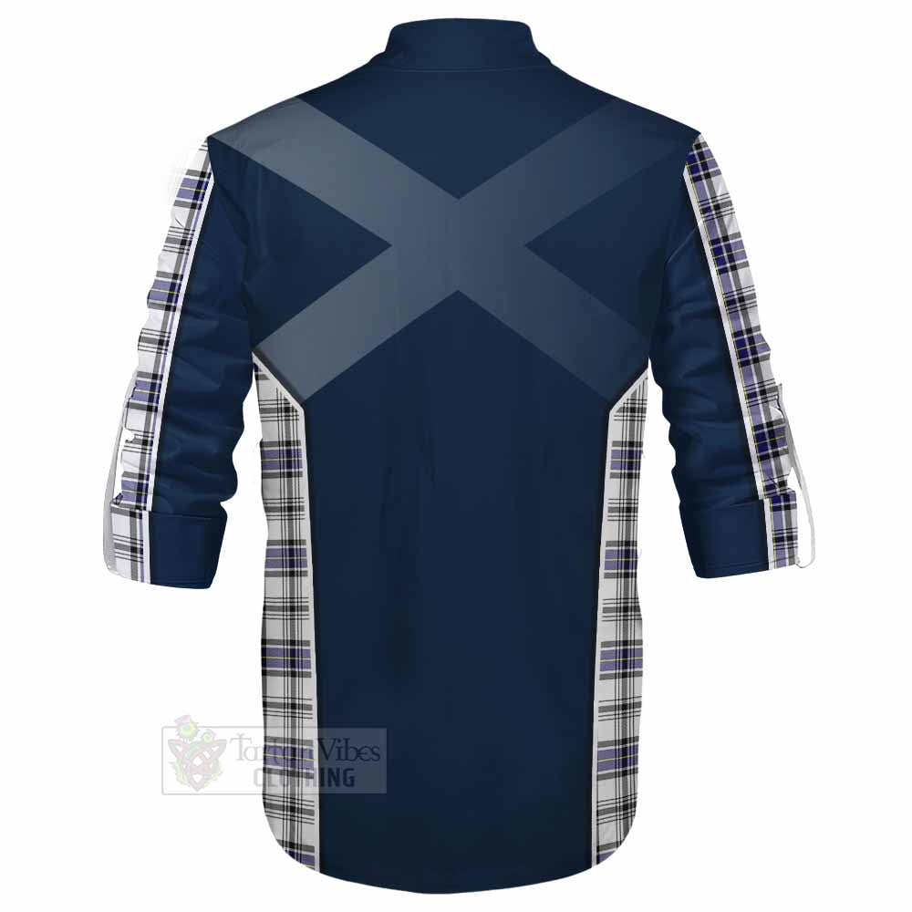 Tartan Vibes Clothing Hannay Tartan Ghillie Kilt Shirt with Family Crest and Lion Rampant Vibes Sport Style