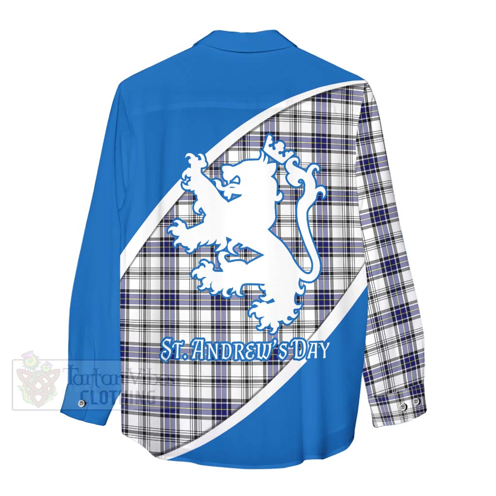 Tartan Vibes Clothing Hannay Family Crest Tartan Women's Casual Shirt Celebrate Saint Andrew's Day in Style