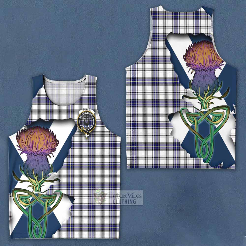 Tartan Vibes Clothing Hannay Tartan Family Crest Men's Tank Top Scottish Thistle Celtic Inspired