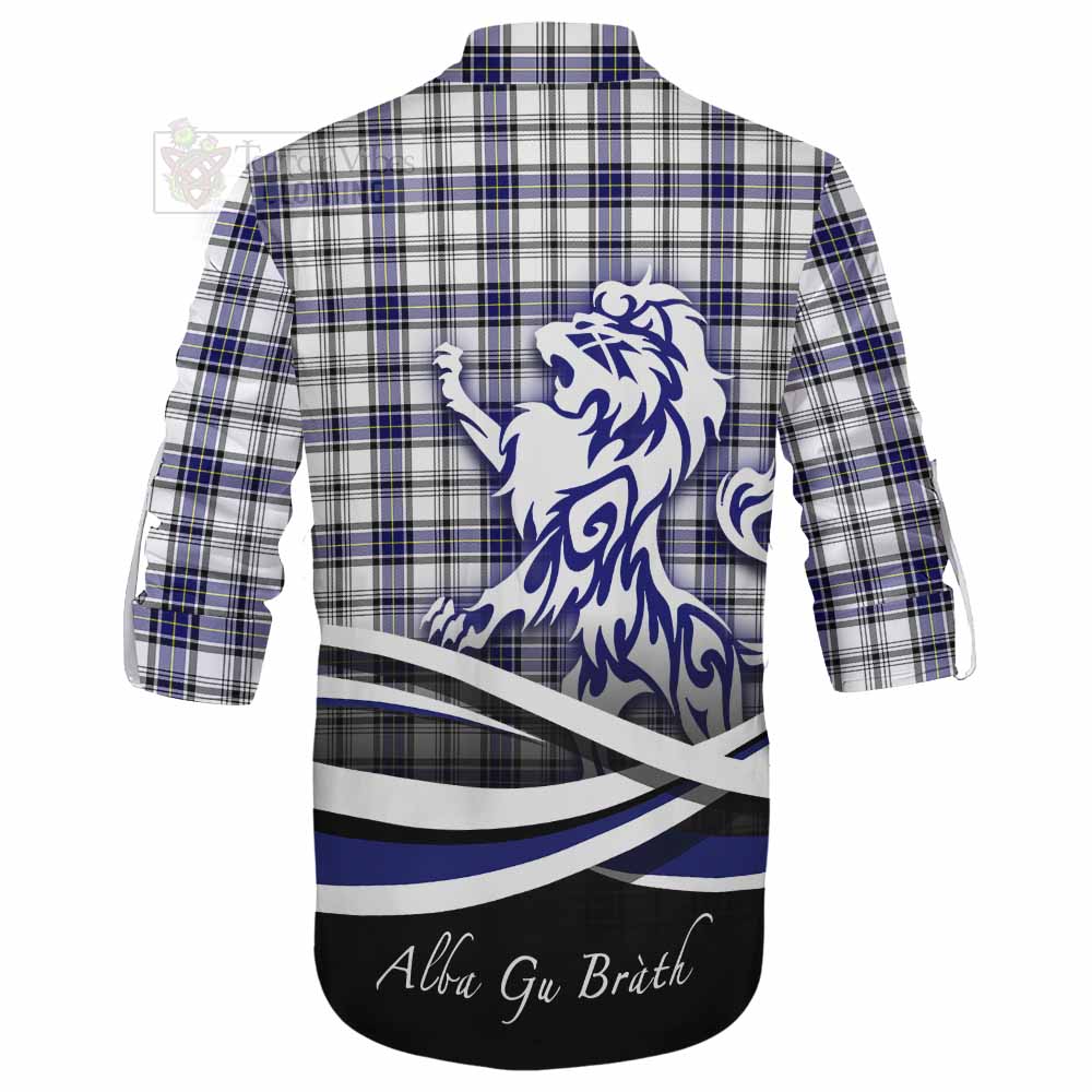 Tartan Vibes Clothing Hannay Tartan Ghillie Kilt Shirt with Alba Gu Brath Regal Lion Emblem