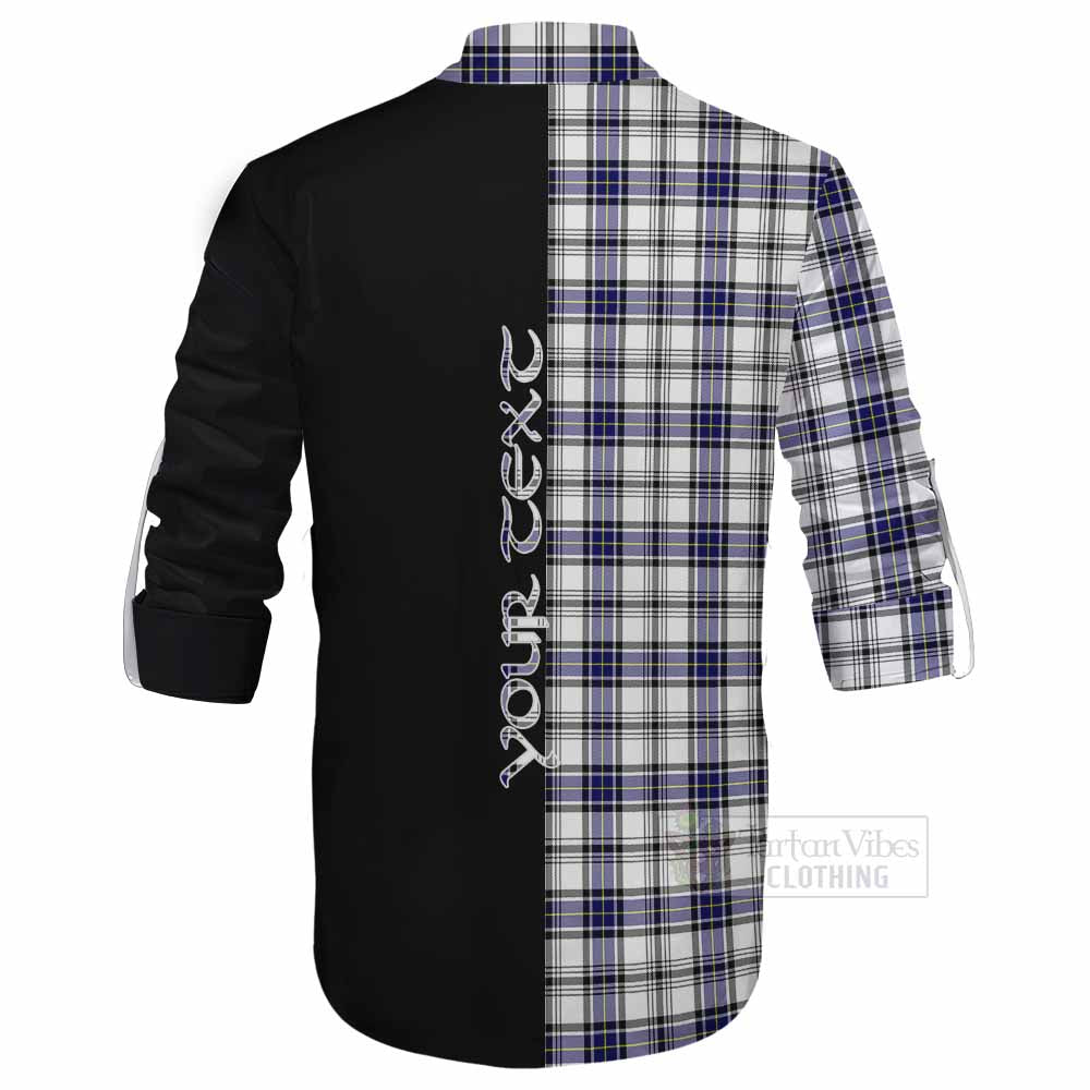 Tartan Vibes Clothing Hannay Tartan Ghillie Kilt Shirt with Family Crest and Half Of Me Style