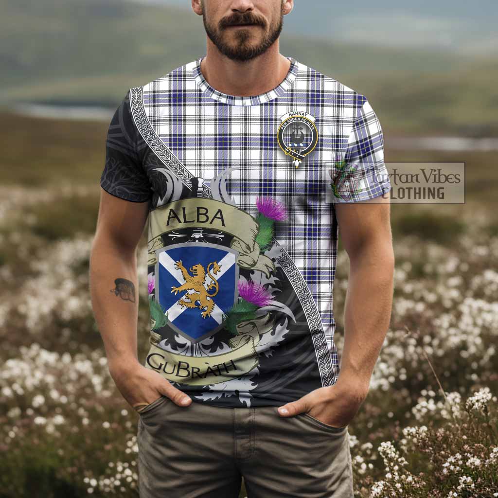 Tartan Vibes Clothing Hannay Tartan Family Crest T-Shirt Lion Rampant Royal Thistle Shield Celtic Inspired