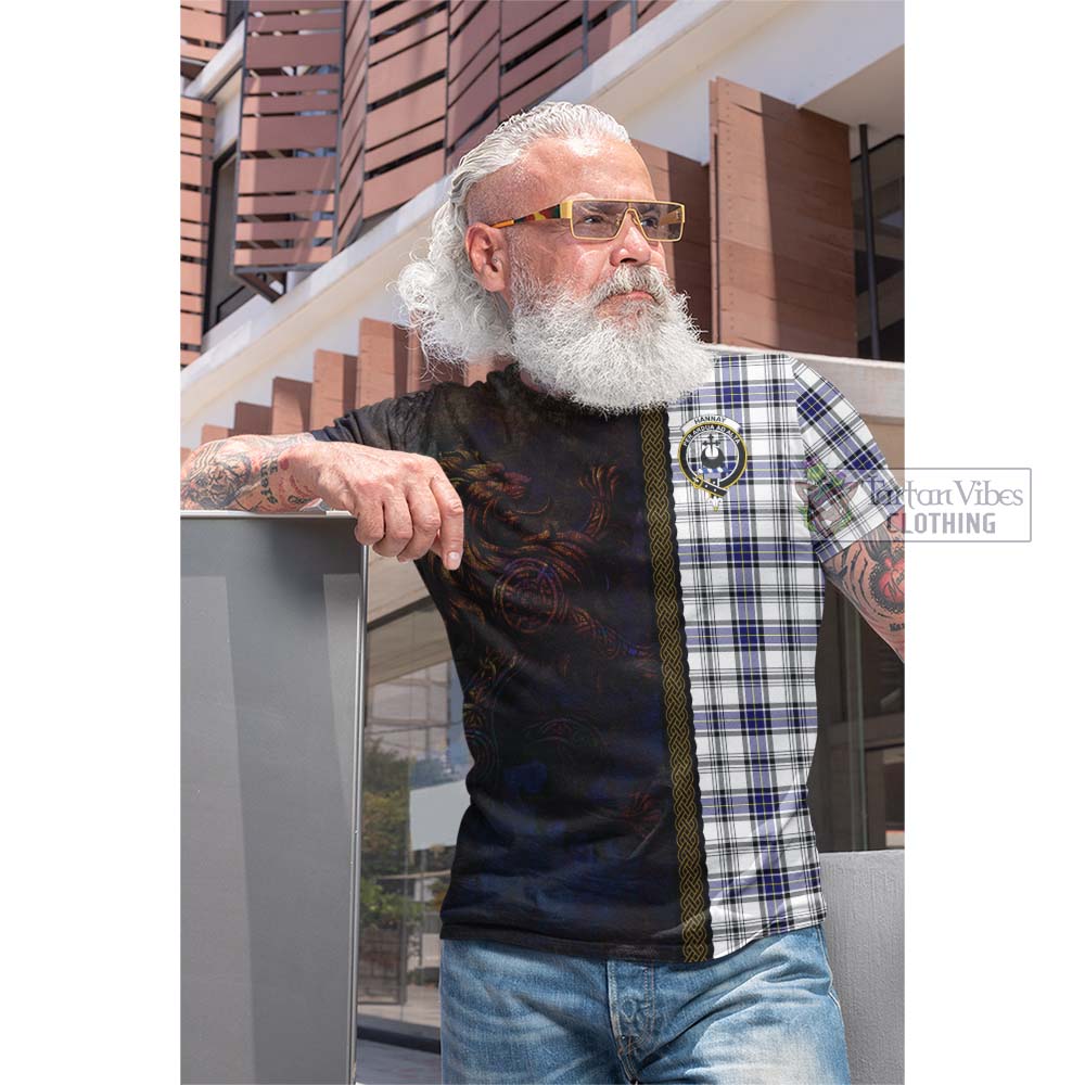 Tartan Vibes Clothing Hannay Tartan Family Crest Cotton T-shirt Alba Gu Brath Be Brave Lion Ancient Style