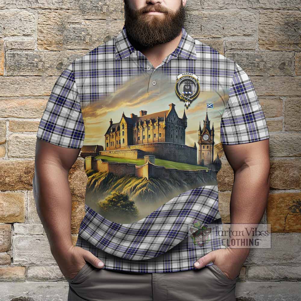 Tartan Vibes Clothing Hannay Tartan Family Crest Polo Shirt with Scottish Ancient Castle Stype