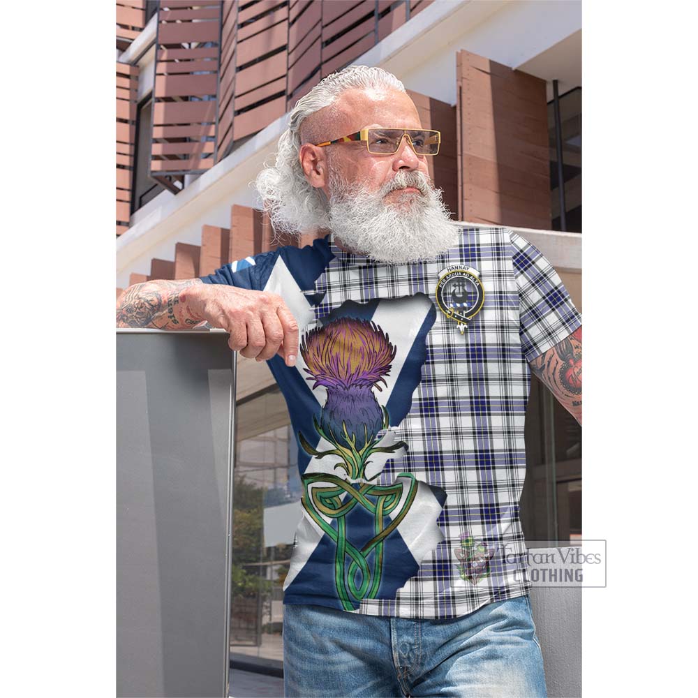 Tartan Vibes Clothing Hannay Tartan Family Crest Cotton T-shirt Scottish Thistle Celtic Inspired